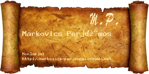 Markovics Perjámos névjegykártya